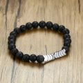 8mm Sacred Arrow Lava Rock Bead Bracelet Natural Anti Anxiety Essential Oil Diffuser Bracelet for Women Men 18cm. 