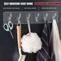 Transparent Wall 6 Hook Self Adhesive Wall Hanger Hook Hat Clothes Coat Rack Towel Key Holder Door Hook For Bathroom Storage Rack. 