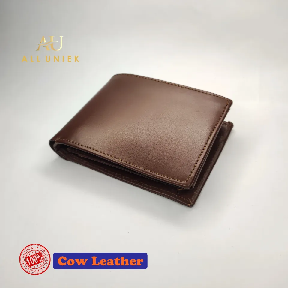 Genuine Leather Men's Zipper Coin Purse Cow Leather Wallet For Men