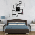 3d Diy Acrylic Wall Clock Modern Design Clock Decoration Living Room Quartz Acrylic Creative Square Mirror Stereo Wooden Wall Clock - Acrylic Wall Clock Golden Black / Silver Black ( mdf black and golden/ Silver acrylic). 