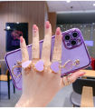 For Samsung Galaxy A72 Back Cover with Love Heart Chain Wrist Strap Fashion Bracelet Shiny Plating Bumper Protective Case Silicone Shockproof Mobile Phone Cases. 