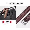OLEVS Fashion Leather Black Brown Men Watch Strap 20cm. 