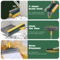 3 in 1 Cleaning Brush with Wiper | Double Sided Scrubber Brush with Long Handle. 