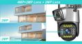 4MP PTZ WIFI OUTDOOR DURAL LENS 2MP+2MP 4MP IN TOTAL DURAL IR LED COLORVU NIGHT VISION APP V380 PRO. 