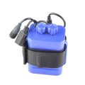 6 Section 18650 Waterproof Battery Case 5V USB / 8.4V DC Dual-Blue. 