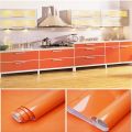 Shiny Orange Wallpaper Peel and Stick Wallpaper Vinyl Self Adhesive Decorative Film for Furniture Kitchen Counter Top Cabinets (12" X 60"). 