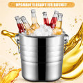OUMERY Stainless Steel Ice Punch Bucket Wine Beer Cooler Champagne Cooler Portable Bar Club Ice Bucket Container 3L. 