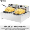 Commercial 12L Electric Dual Tank Deep Fryer. 
