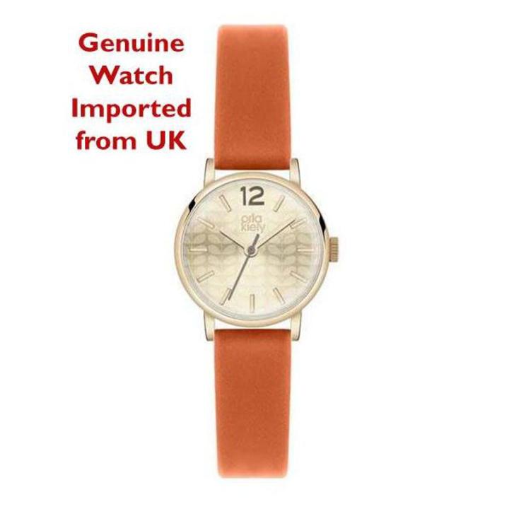 Orla Kiely Frankie OK2016 For Women Orange Leather Watch