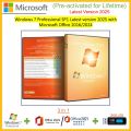 Windows 7 Professional SP1 Genuine 2025 Latest with Microsoft Office 2016/2024 (Pre-activated for Lifetime 32bit - 64bit) Multilingual + USB...(2 in 1). 