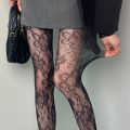 Retro Flower Pattern Women's Sexy Pantyhose Stocking Slim Elastic Lace Mesh Fishnet Socks Leggings Lolita Red Black Tights Stocking. 