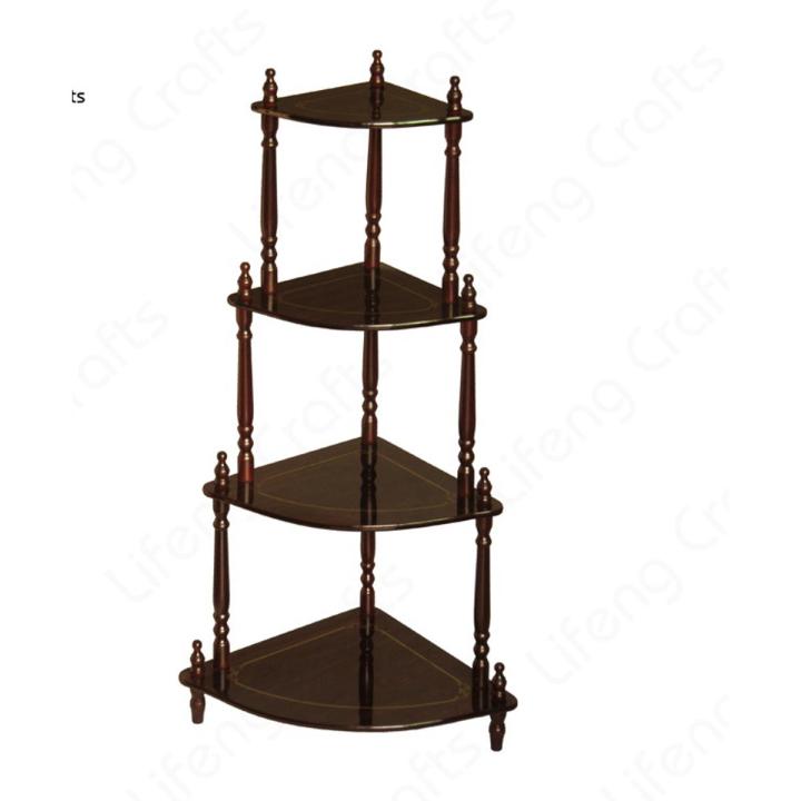 Wooden Decorative Spindles Shelf, Beautiful 4 Layer Shelf Rack & Plant ...