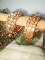 Gold-Plated Zircon Kundan Bracelet – Traditional Bridal & Festive Jewelry for Girls | Fashion Gift. 