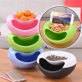 Multifunctional Plastic Double Layer Dry Fruit Container - Snacks Seeds Storage Box - Garbage Holder Plate - Dish Organizer. 