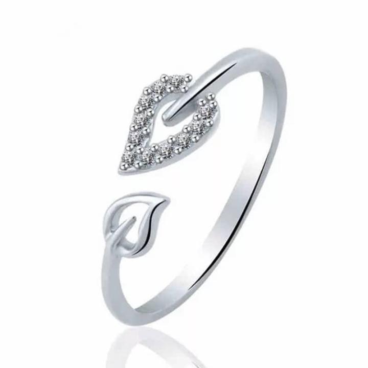 Leaf%20Shape%20Silver%20Girls%20Ring%20Crystal%20Rhinstone%20Stylish%20Trendy%20Fashion%20Jewellery%20Women%20Rings%20-%20Image%204