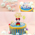 4PCS Bubble Ball Shape Cake Toppers Colorful Transparent Ball Party Baking Cake Dessert Decoration. 