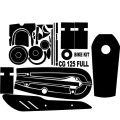 honda 125 cc full bike protection stickers in matt black and glossy black. 