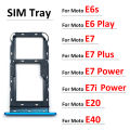 New SiM Tray For Moto E6 Play E6s E7 Plus E7i Power E20 E40 SIM Card Slot SD Card Tray Holder Adapter. 