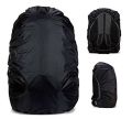 Heavy Waterproof Nylon rain Cover and dust Elastic Adjustable rain Cover 100% Waterproof with Pouch for Laptop Bags and Backpacks School Bag, Luggage Bag Cover - (30L-40L Black). 