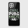 Samsung Galaxy A22 4G Cover - SkinLee HQ Infinity Glass Case (Soft) - Chal Pubg Khelte hai - SKINLEE-584-1-1038-737. 