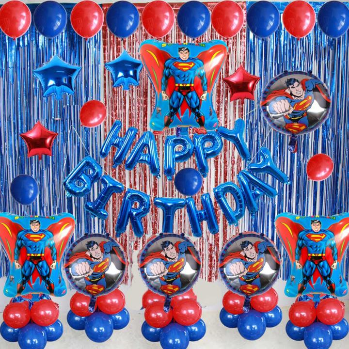 Superman Birthday Decoration Theme for Kids-86Pcs Set