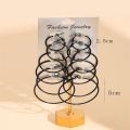 6 Pairs Black Punk Hoop Earrings Set Big Circle Earrings Jewelry for Women Girls Steampunk Ear Clip Punk Earring Ear Ring. 