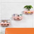 Plastic Bathroom Shelf Kitchen Shelf Soap Box Stand Combo - Wall Mount Bathroom Accessories for Home Decor with Self Adhesive Sticker. 