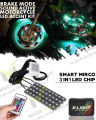 4Pcs RGB LED Strip Under Bike Tube Under-glow Underbody System Neon Light Kit. 