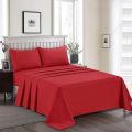 Apricot 100% High Quality Fine Soft Rich Cotton 3PCS Flat Bedsheet In Dyed Colors King Size. 