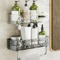 Wall Mounted Self Adhesive Acrylic Storage Shelf Rack For Bathroom and Kitchen Rack Without Drilling. 