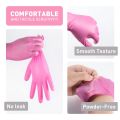 100PCS/Box PVC Household Waterproof Pink Nitrile Gloves Butcher Safety Work Latex Free Long Disposable Gloves For Kitchen Use. 