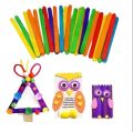 Pack of 150 Multi Color Small Ice Cream Sticks Wooden Popsicle Sticks for DIY Craft Creative Designs. 