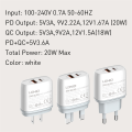 LDNIO Q229 20 w phone charger head rts fast shipping mobile phone charger type c 20w type c and usb a power charger - LDNIO Q229 20W PD+QC3.0 Fast Charger - pd charger - charger for iphone, samsung, oppo, vivo, oneplus, Mi, and others, charger, -. 