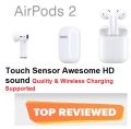 TWS High Quality earphone 2 - Wireless Bluetooth Earbuds Headset - Imported Air pods with Awesome sound quality and Charging Case - 2nd Generation Earbuds AirDots Earphones Headphones. 