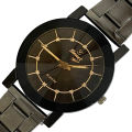 EPLAZA Pack Of 2 New Design-Black Stainless Steel Analog Stylish Couple Watches. 