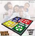 Ludo Matt Carpet Game_Ludo Game _washable Ludo Game Ludo Carpet Large Size 2x2 Ft with large Gotte Set Foldable and Washable Rafias Collection high quality. 