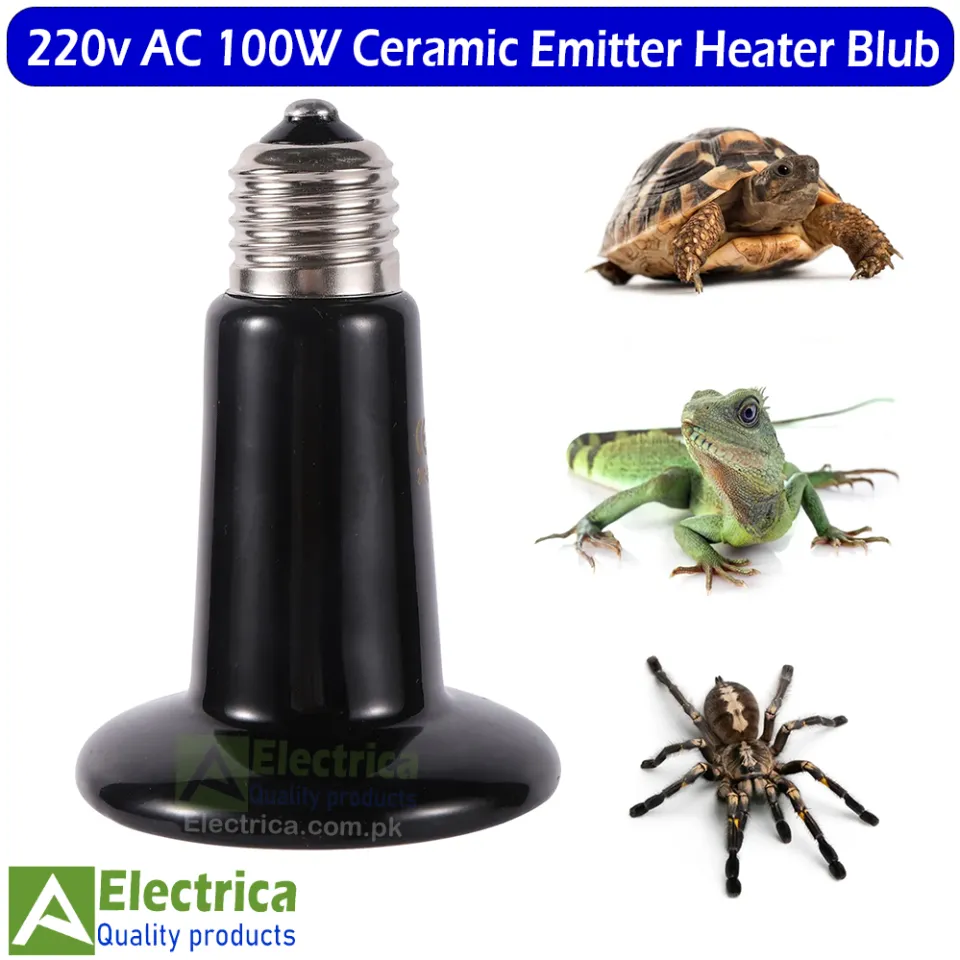 100W Ceramic Heat Emitter Bulb - Infrared Brooder Lamp For Reptiles ...