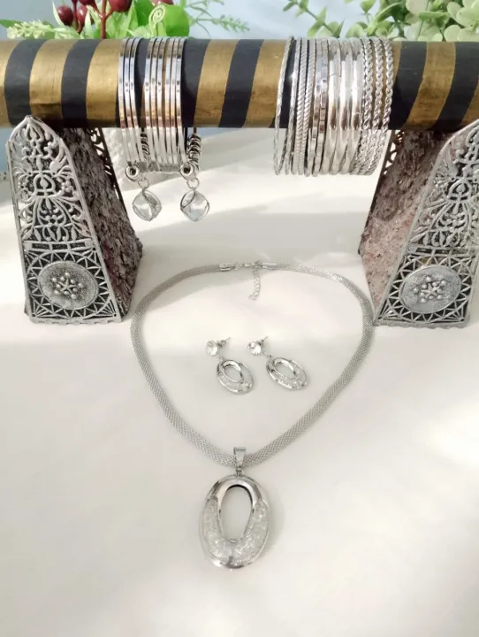 Elegant%20Silver%20Jewelry%20Combo%20Set%20for%20Women%20%7C%20Jewelry%E2%80%93%20Necklace,%20Earrings%20&%202%20Sets%20of%20Bangles%20%7C%20Stylish%20Party%20Wear%20Fashion%20Set%20%7C%20Gift%20Set%20for%20Girls%20&%20Ladies%20-%20Image%205
