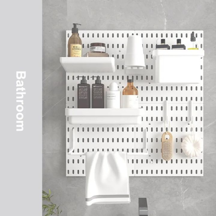 New DIY Pegboard Accessories Hanging Shelf Storage Hooks Wall Organizer