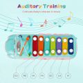 Huanger 3in1 Sorting Shape & musical Xylophone Toy Bus For Baby Toddler Baby Toy Musical School Bus Knocking Piano Car with Shape Puzzles Sensory Toys for Toddlers, Educational Learning Gift for Girls and Boys. 