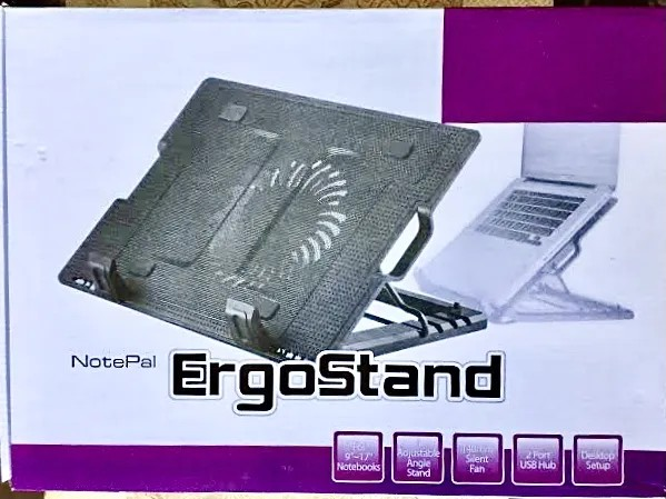 ERGOSTAND - Laptop Stand & Cooling Pad - Adjustable - USB Powerful Single Big Cooling FAN (Daraz Like New)