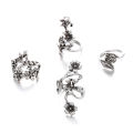 7Pcs/Set Vintage Crystal Flower Butterfly Ring for Women Girls Hollow Bohemia Geometric Korean Exquisite Finger Jewelry. 