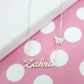 Pure Silver / Chandi, 925 Silver Name Pendant, Single Name Necklace For Girls, Personalized/Customized Design and Name,Single Name Pendant Lockets , Name Lockets For Girls, Name Jewellery, Name Necklace, Name Jewellery for Women/Men. 