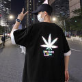 oversized shirt Men T-Shirt Half Sleeve Oversize Hip Hop Summer Top Loose Short Shirts Reflective. 