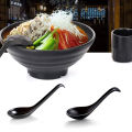 5pcs Japanese Style Spoons Soup Spoon Black Matte Asian Ladle Spoon with Long Handle for Restaurants. 