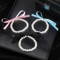 [ New ] Ornament Artificial Pearl Bow Elastic Bracelet Minority Fashion Lolita Matching Bracelet Accessories. 
