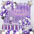 Happy Birthday Theme Set Complete: 1 Birthday Banner, 1 Back Curtain, 30 Balloons - Ideal Birthday Accessories for Girls and Boys, Perfect Birthday Party Items and Home Decorations!. 