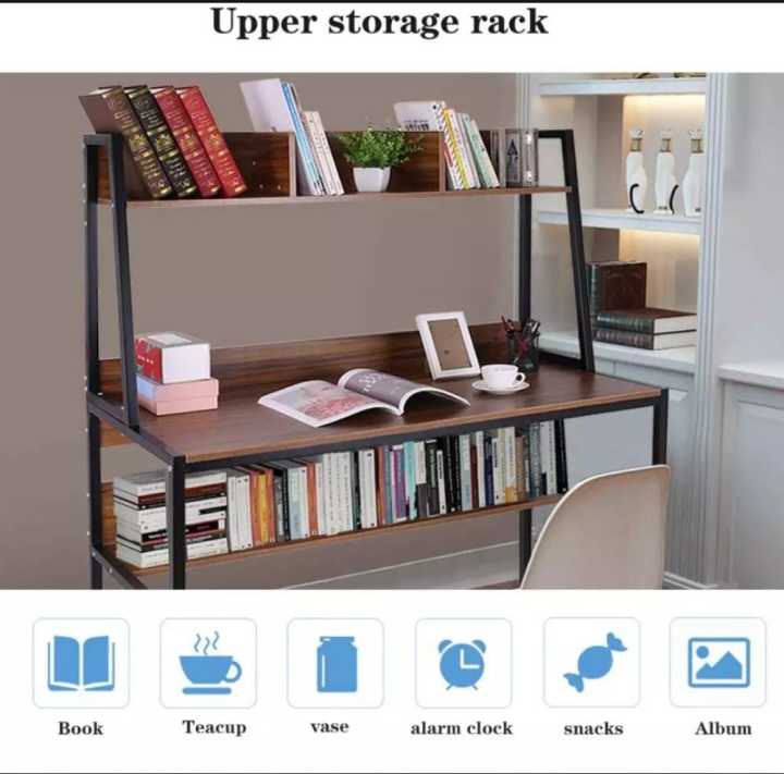 Multi-Functional%20Computer%20Desk%20Table%20with%20Hutch,%20Mental%20Frame%20Writing%20Desk%20with%20Bookshelf%20for%20Home,%20Sturdy%20PC%20Laptop%20Study%20Table,%20Gaming%20Center%20Workstation%20Design%20for%20Small%20Spaces,%20Brown%20-%20Image%204