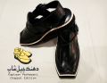 Kaptan Chappal Pure Hand Made Leather Peshawari Black Taki Daar Design. 