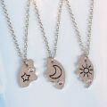 3 Piece Sun Moon Star Pendant Necklace Best Friend Bff Friendship Couple Necklace Jewelry. 